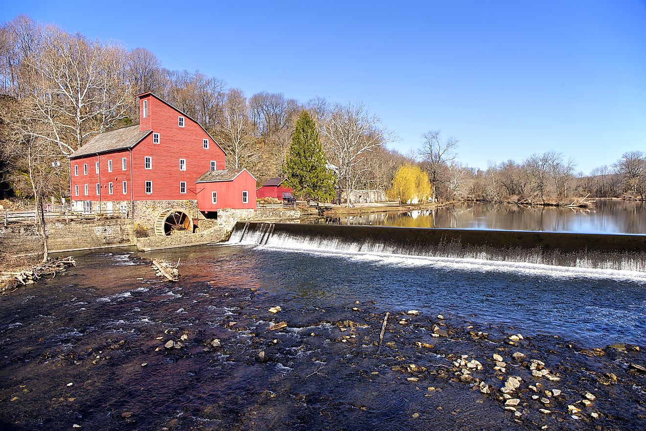 Historic Red Mill in Clinton, New Jersey.