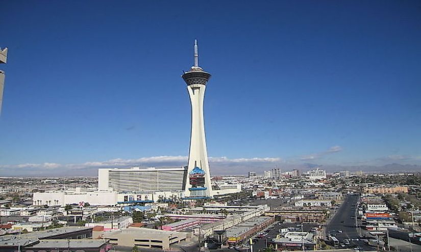 The Stratosphere Tower ranks number one among the tallest buildings in Las Vegas.