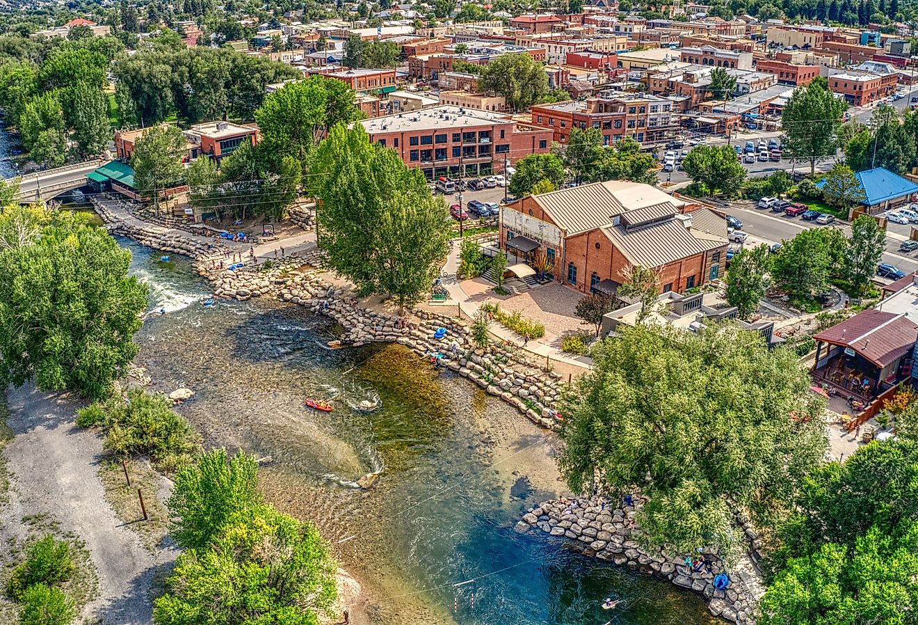 Salida, Colorado is a Tourist Town on the Arkansas river popular for white water rafting.