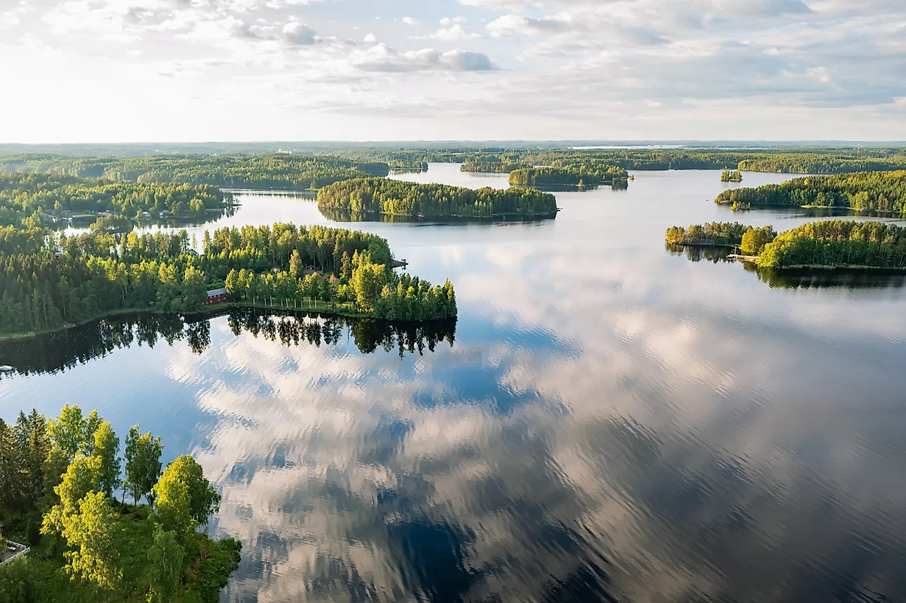 Beautiful lake Saimaa on a summer evening