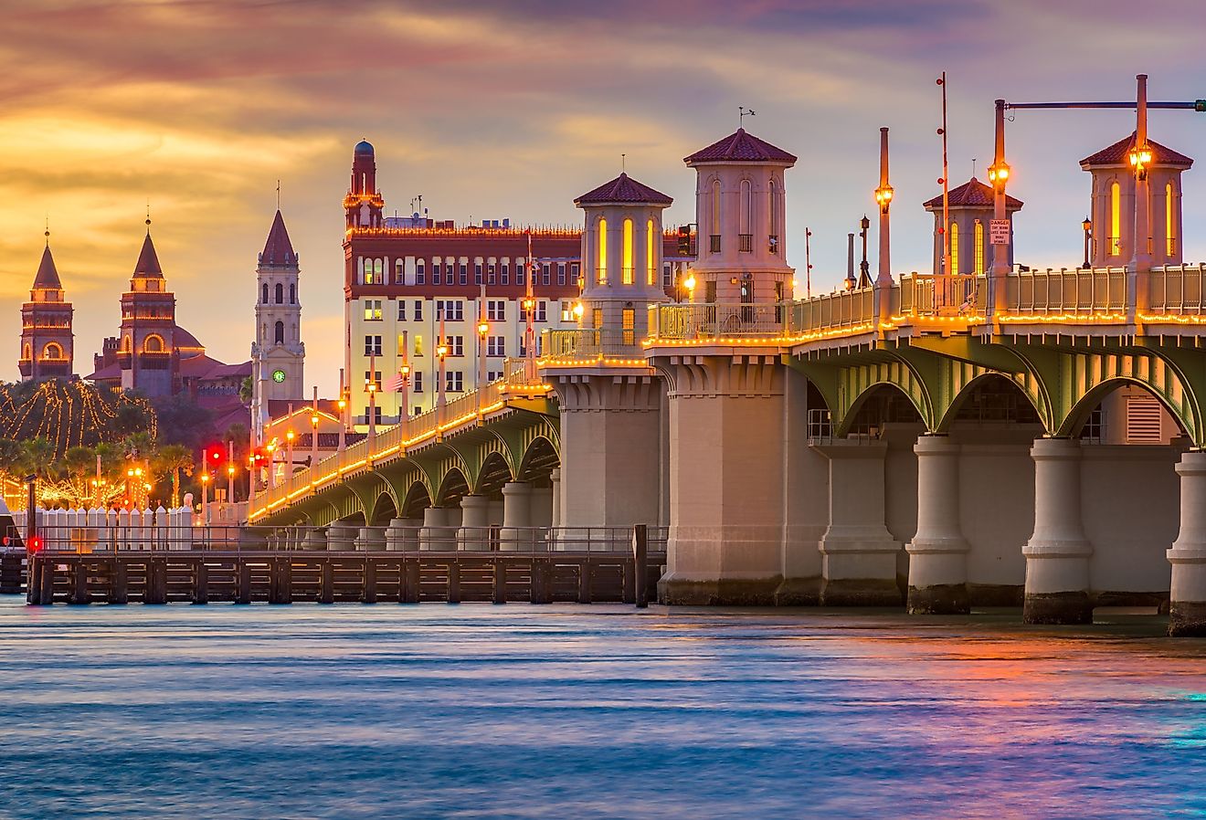 St. Augustine, Florida, USA Skyline at Bridge of Lions.