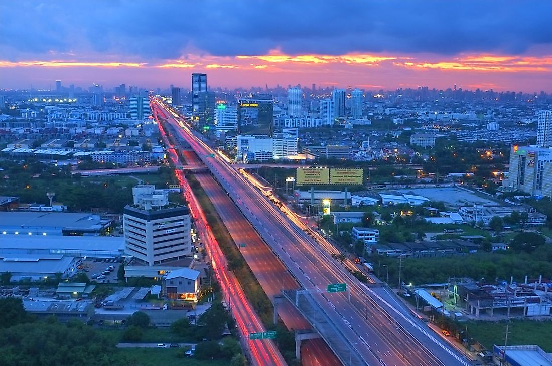 The Bang Na Expressway, in Thailand, is one of the largest bridges in the world. Editorial credit: Pradit.Ph / Shutterstock.com. 
