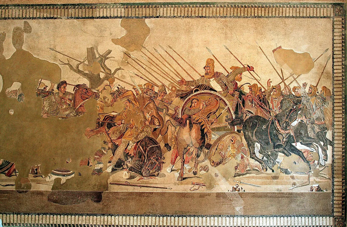 A battle scene depicting Alexander the Great's army using the sarissa. Image credit: Magrippa via Wikimedia Commons.