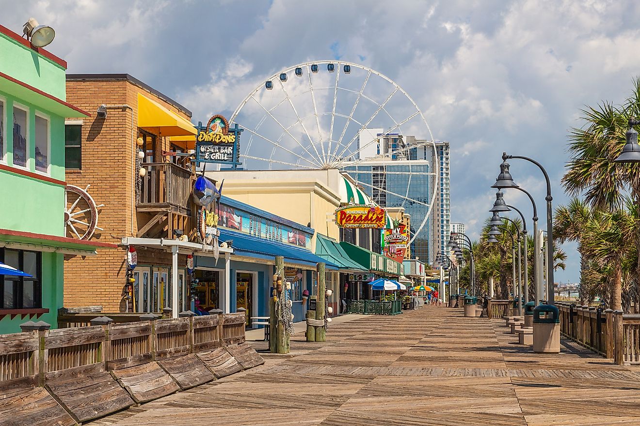Boardwalk in Myrtle Beach, South Carolina. Editorial credit: Trisha McQuade / Shutterstock.com