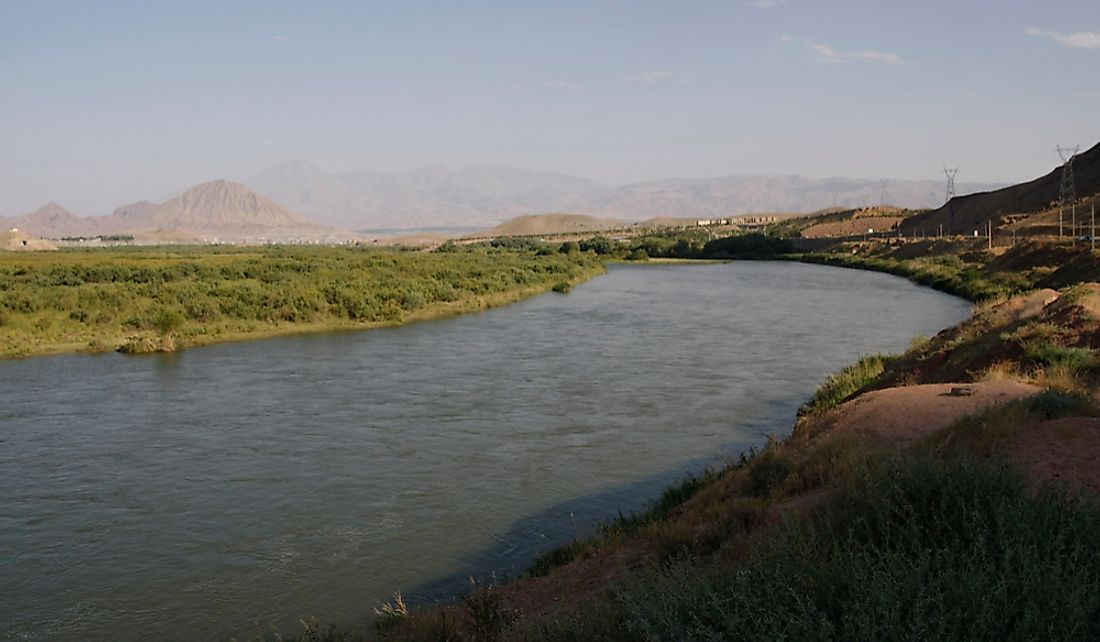 Aras River along the border of Iran and the Nakhchivan Autonomous Republic.