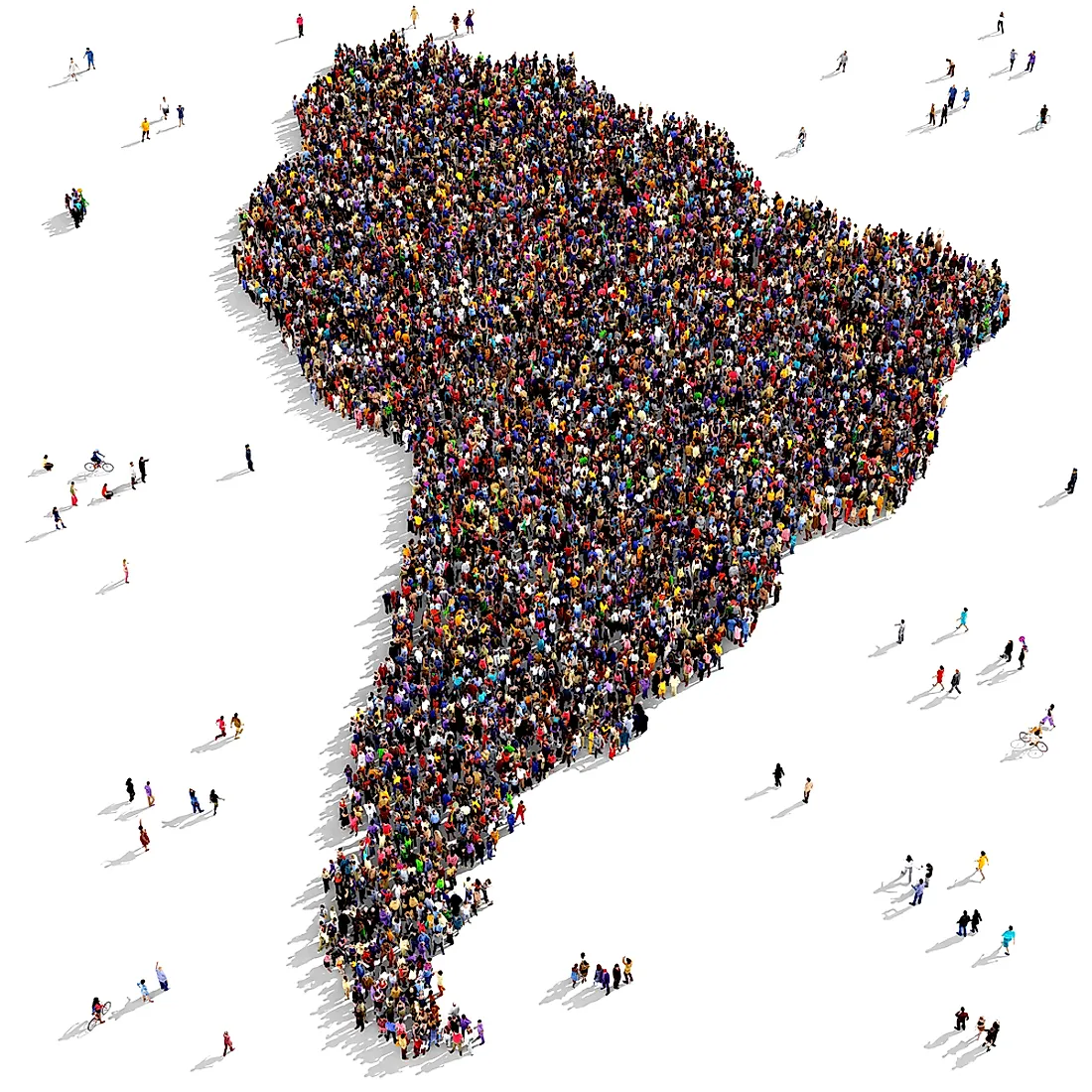 Population density in South America varies by country.