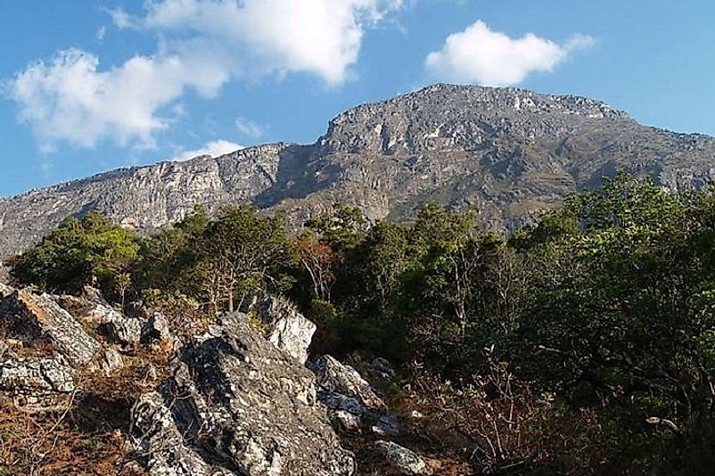 The peak of Binga, the highest point in Mozambique.
