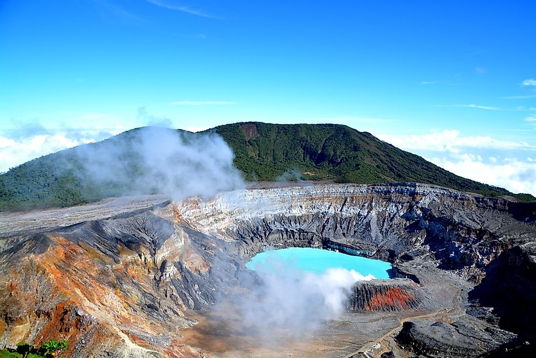 The unique appearance of Poás Volcano. 