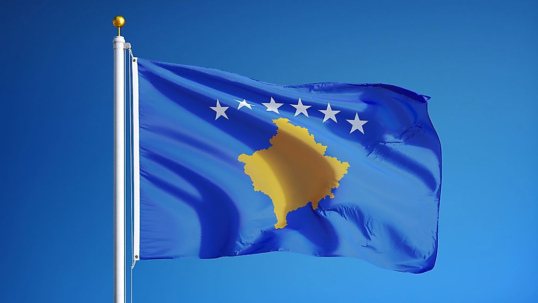 The flag of Kosovo. 