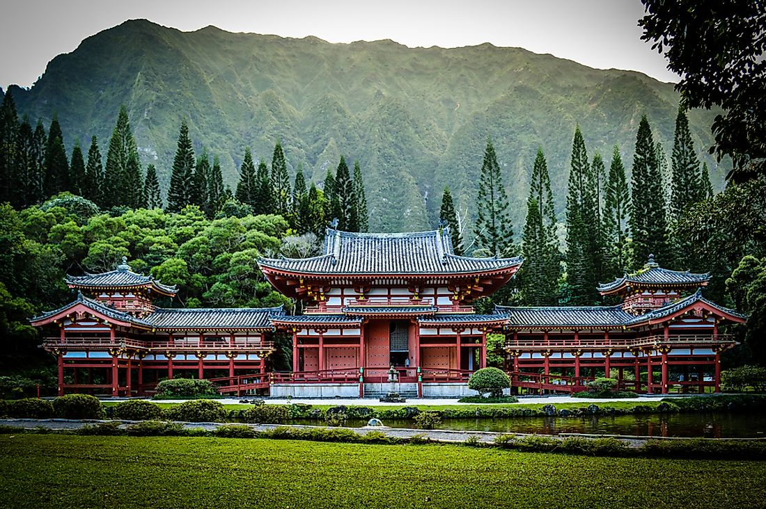 Byodo-In Temple in Hawaii, US.