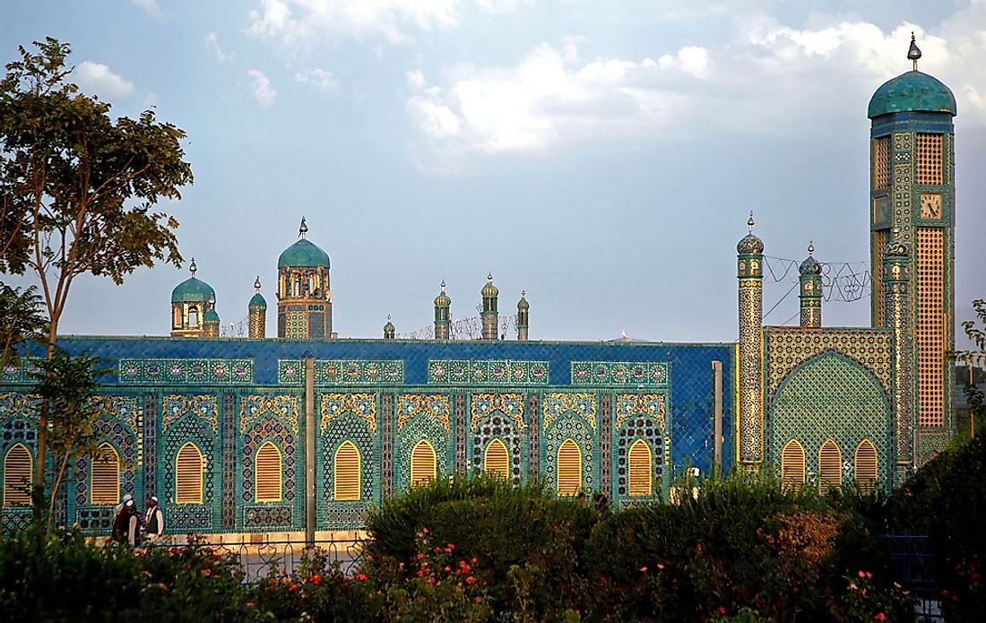The Blue Mosque in Mazar i Sharif, Afghanistan. 