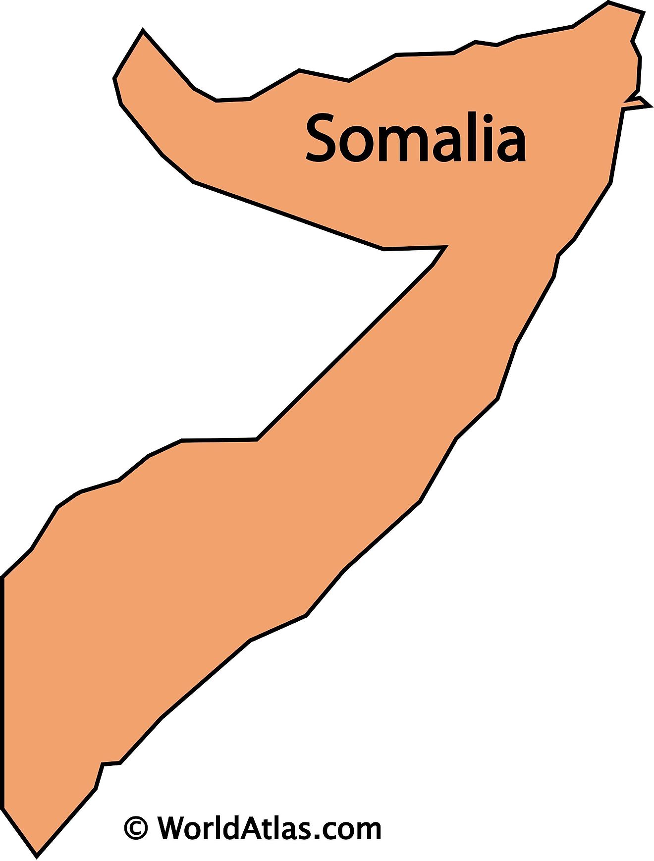Mapa de contorno de Somalia