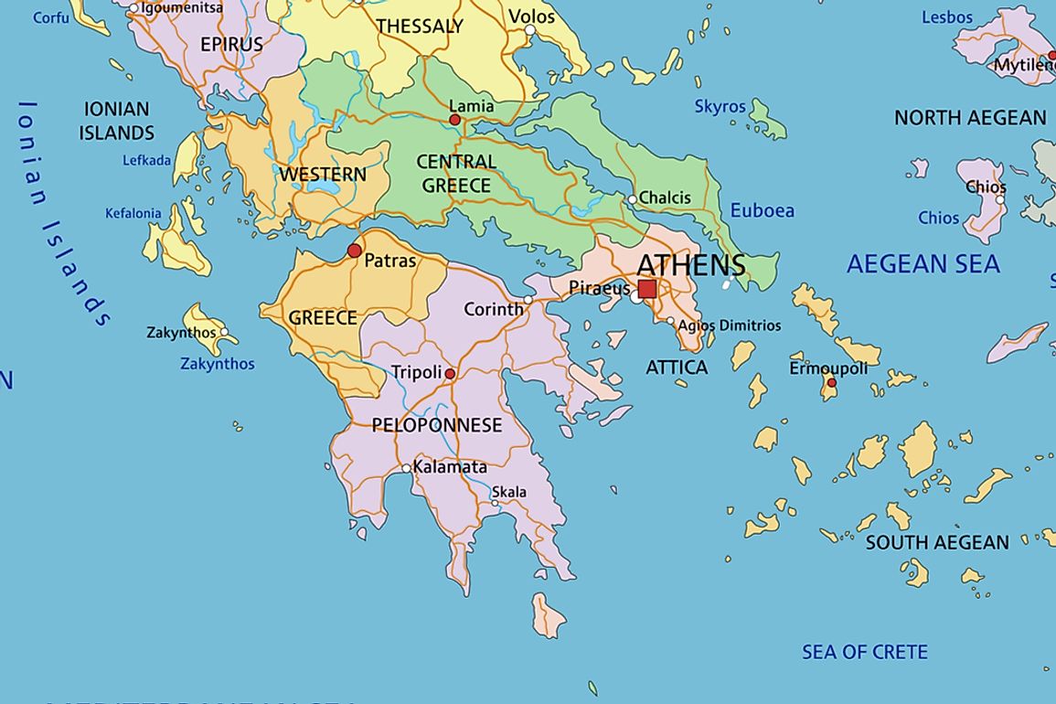 The Achaean League controlled the northern and central region of the Peloponnese peninsula. 