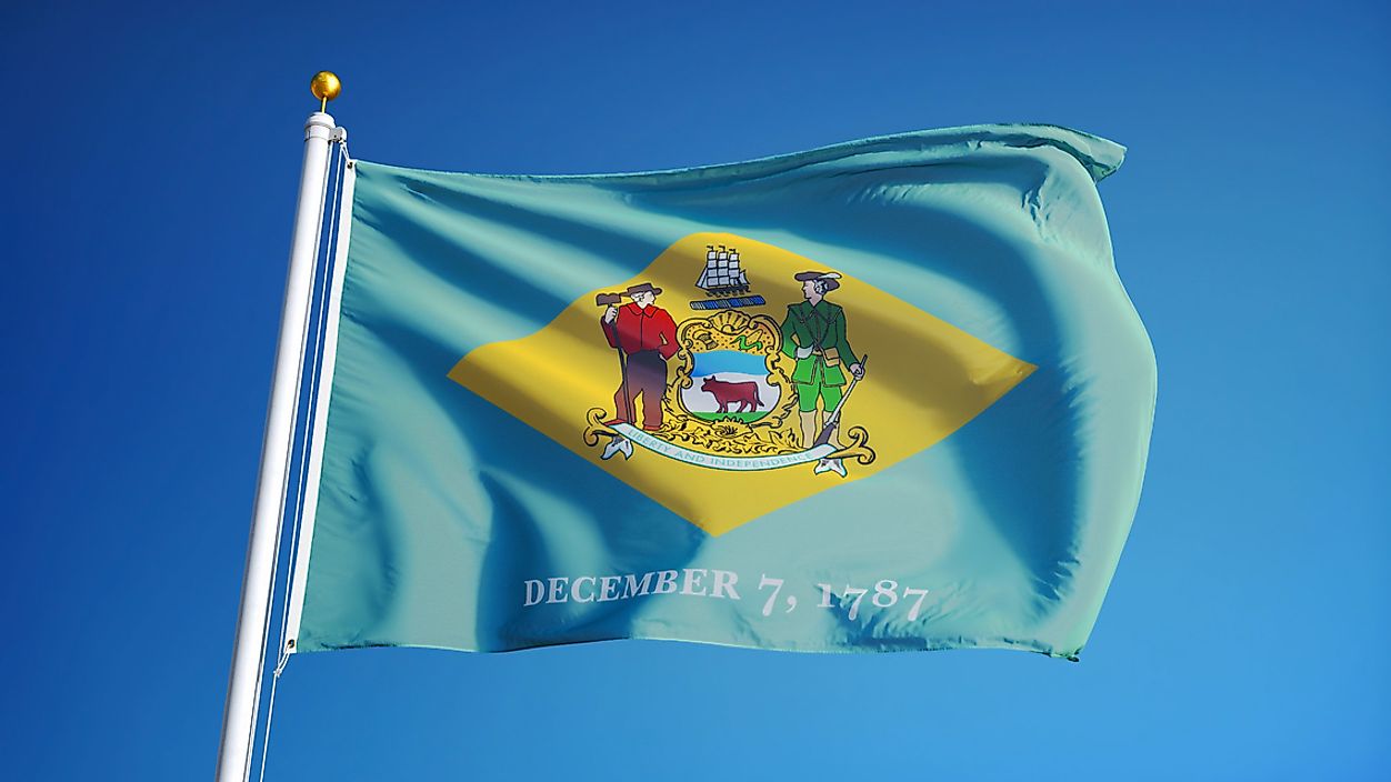 The state flag of Delaware.