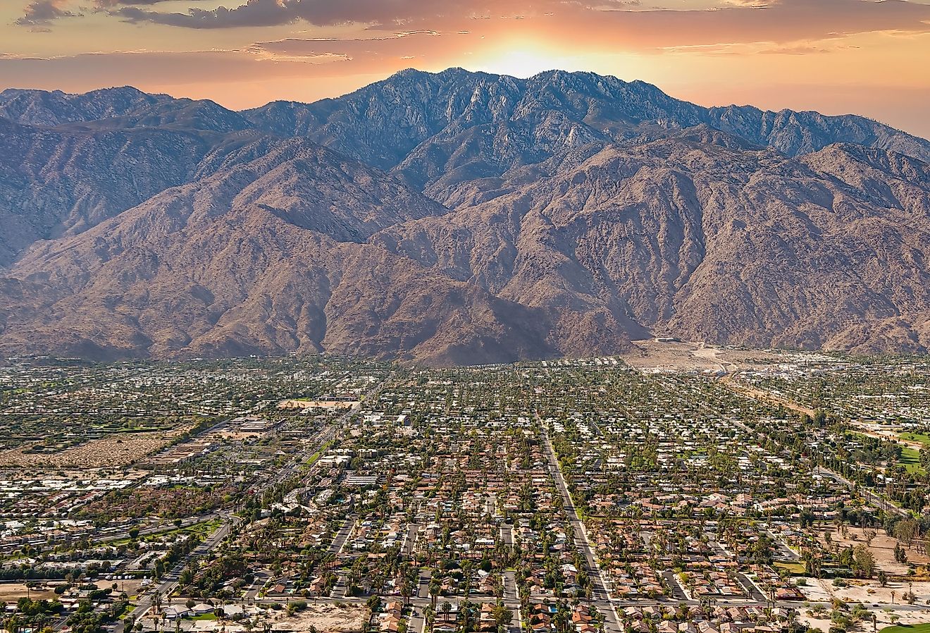 Aerial view of Palm Springs California.
