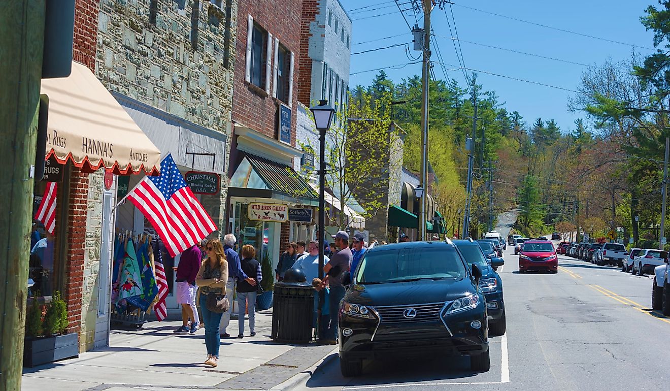 Downtown Blowing Rock, North Carolina. Image credit Dee Browning via Shutterstock