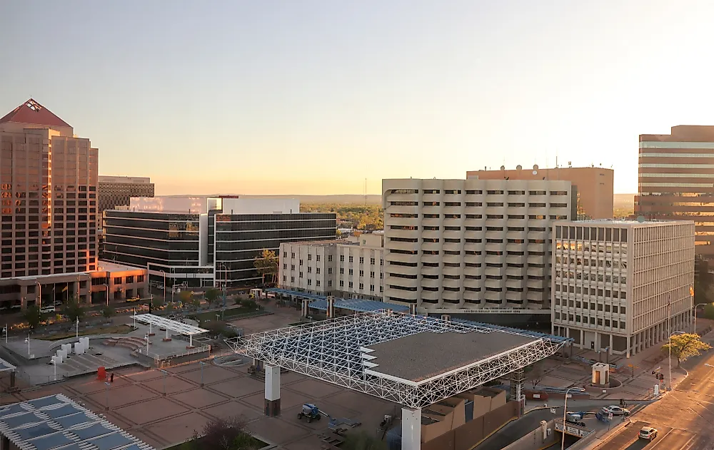 The skyline of downtown Albuquerque. 