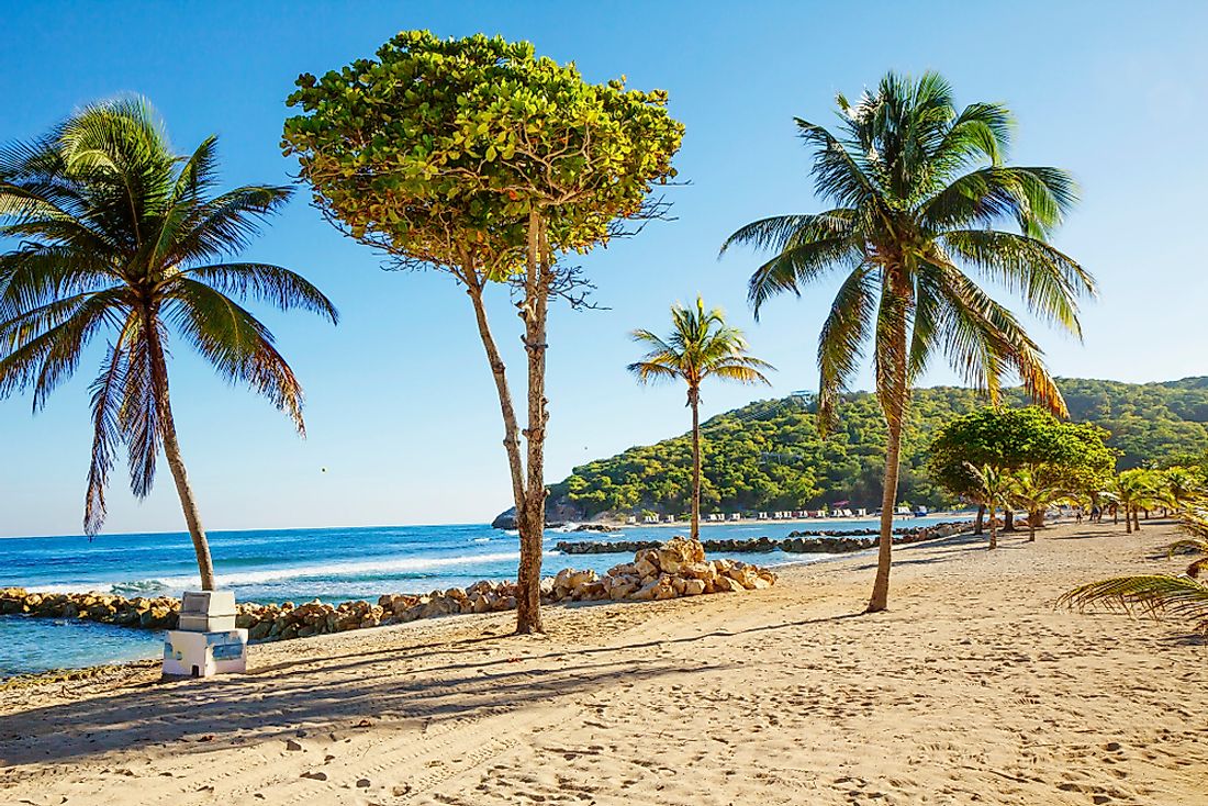 A tropical beach in Haiti. 