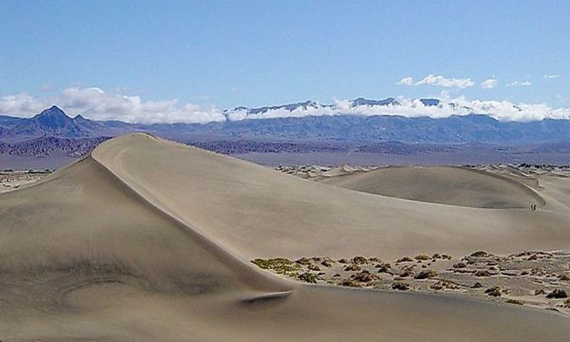 A typical barkhan sand dune in Death Valley National Park, California.