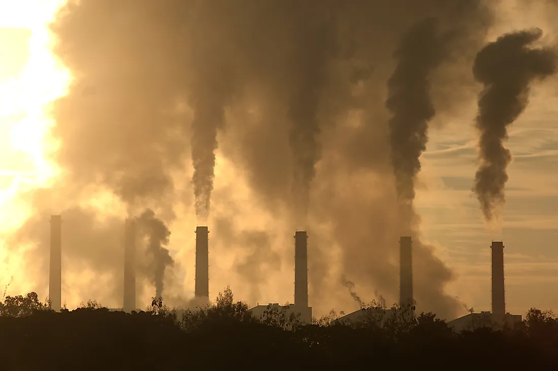 Emissions from coal power plants. 