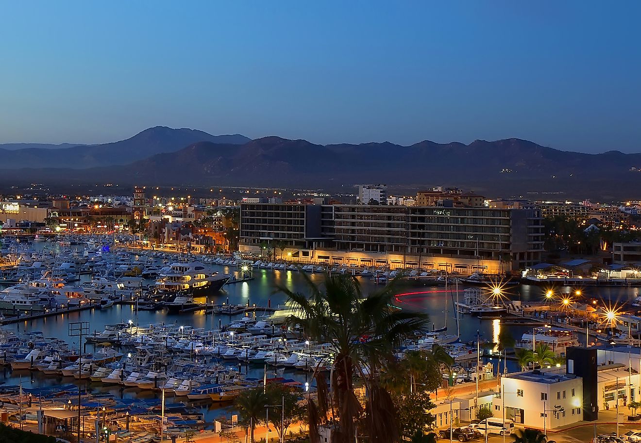 Los Cabos (Cabo San Lucas), Mexico night view of city and marina. Image credit: Galina Gutarin/Shutterstock.com