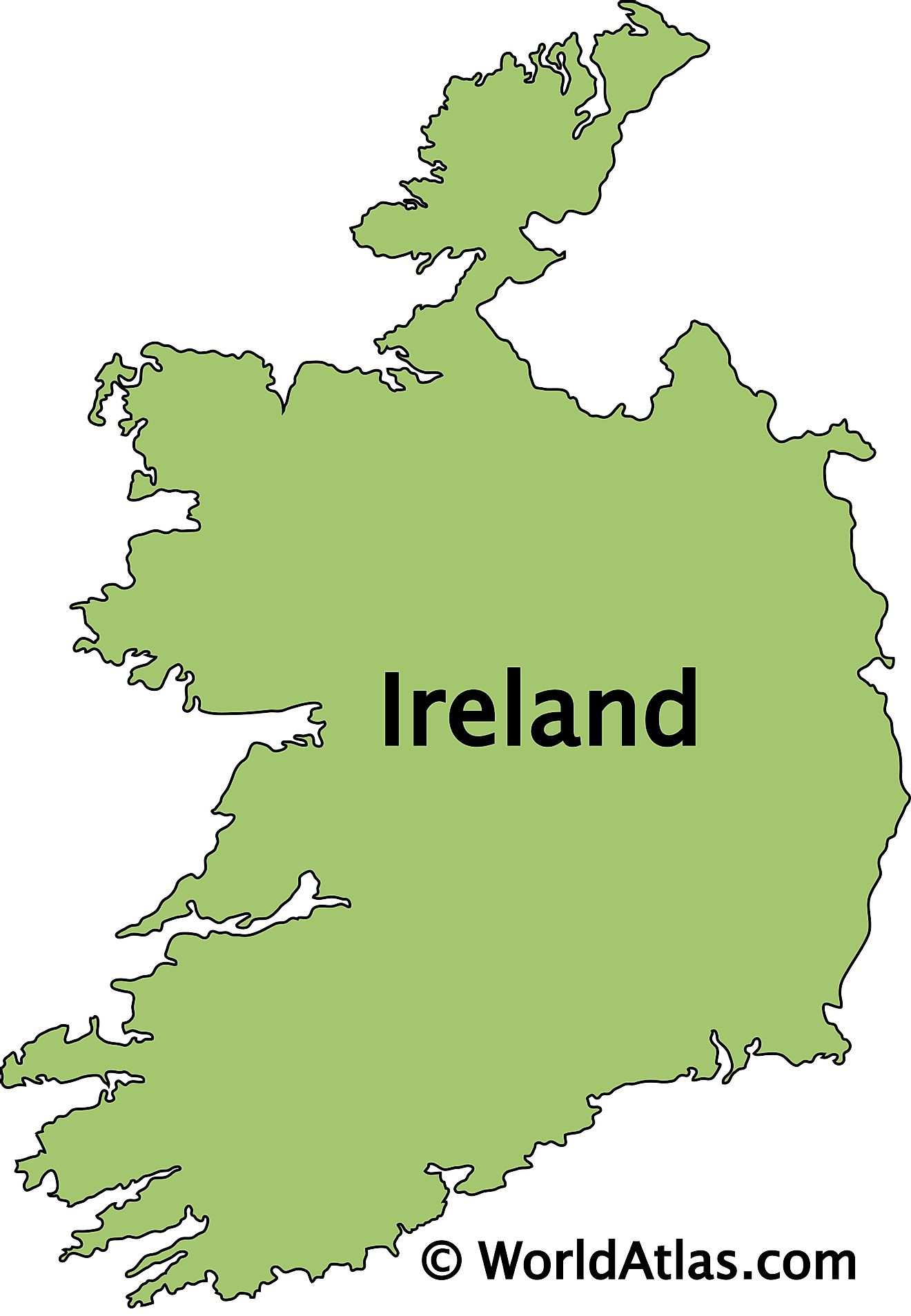 Mapa de contorno de Irlanda