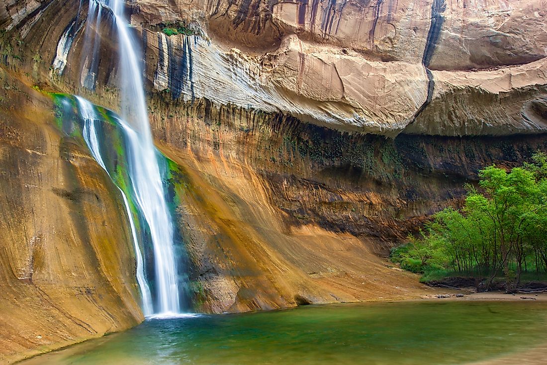 The Lower Calf Creek Falls from the Grand Staircase Excalante National Monument in Utah. 