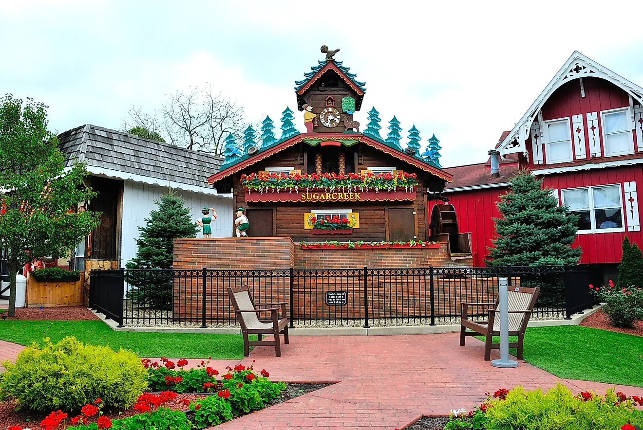 Giant Cuckoo Clock in Sugarcreek, Ohio. Image credit: Nina Alizada / Shutterstock.com.