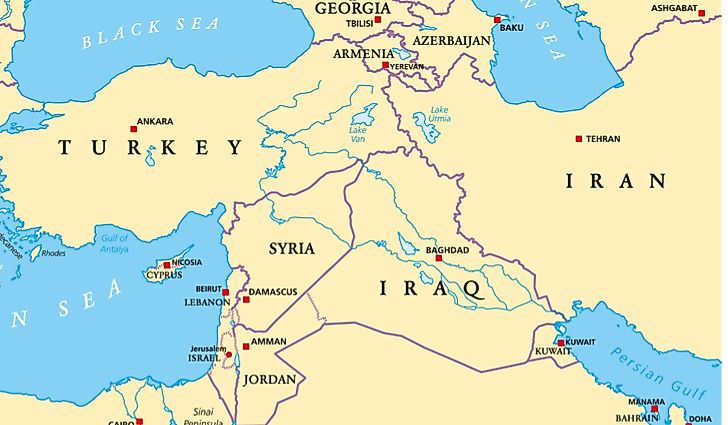 Map of Western Asia