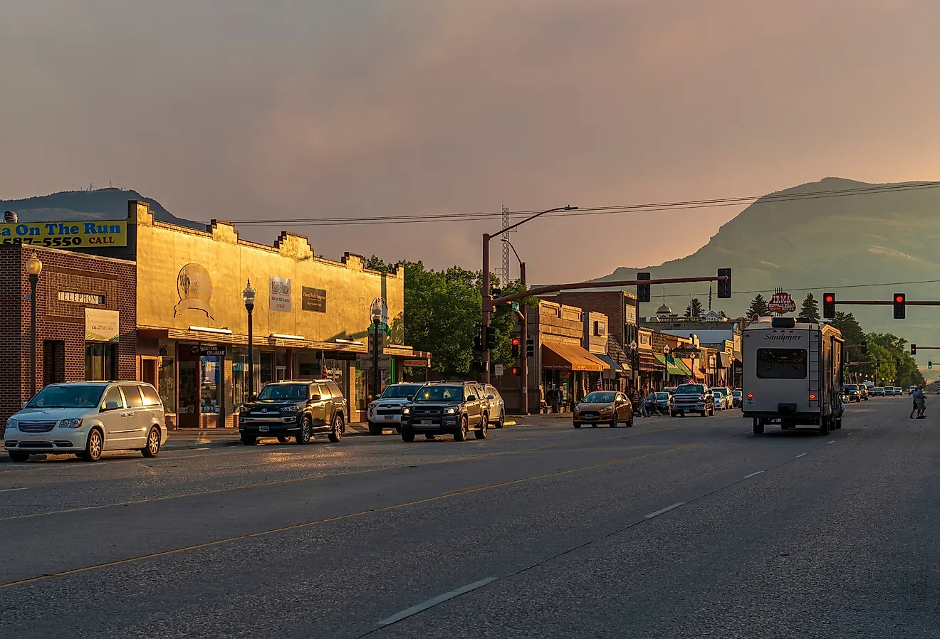 Downtown Cody, Wyoming at sunset. Editorial credit: SL-Photography / Shutterstock.com