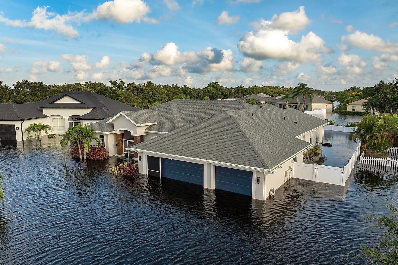 Flooded houses in Florida. 