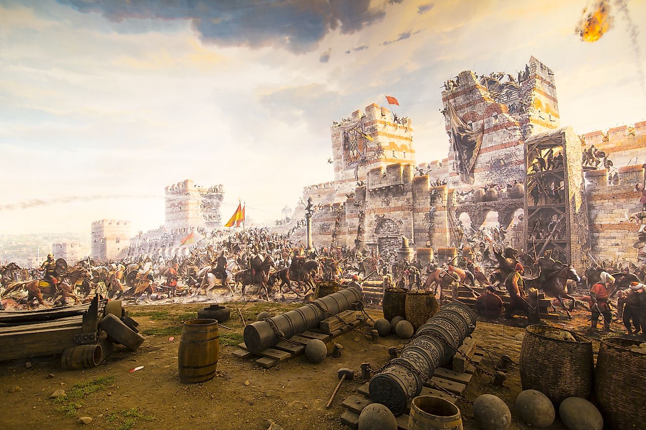 Painting depicting the Siege of Constantinople.