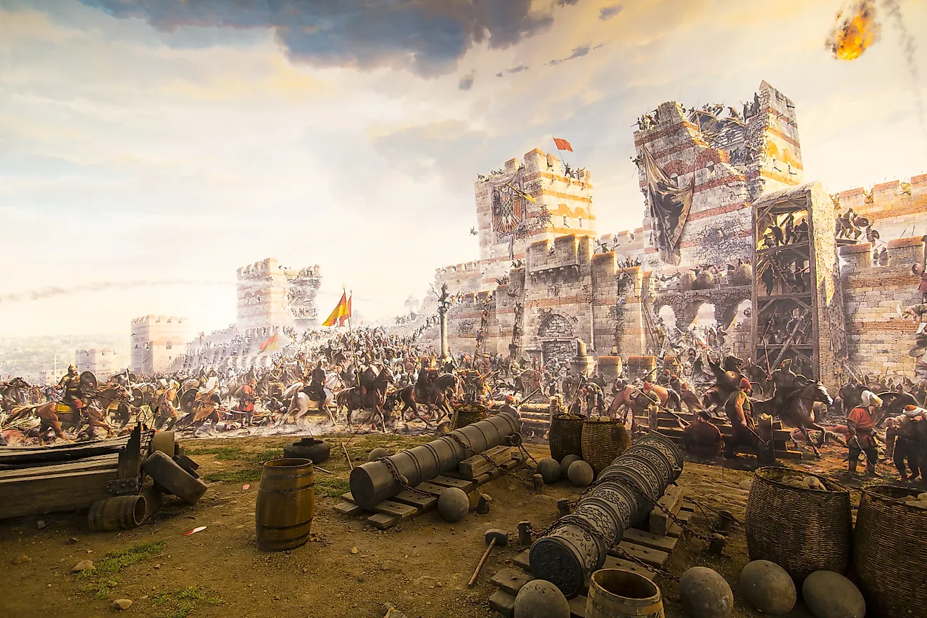 Painting depicting the Siege of Constantinople