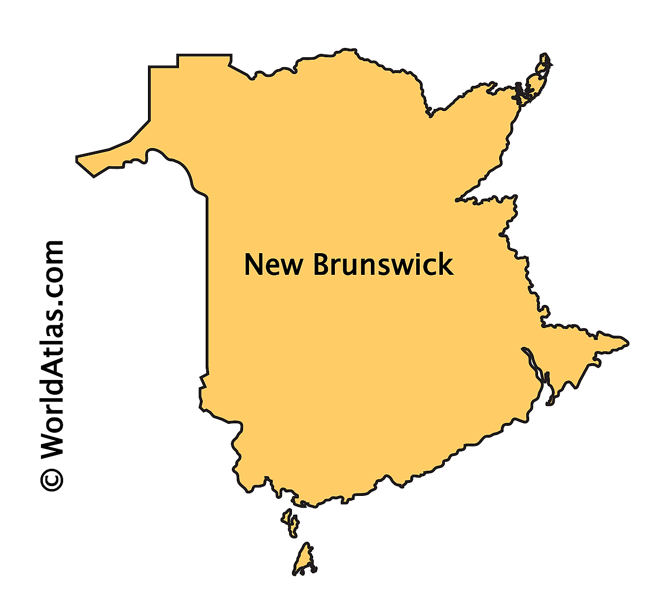 Outline Map of New Brunswick