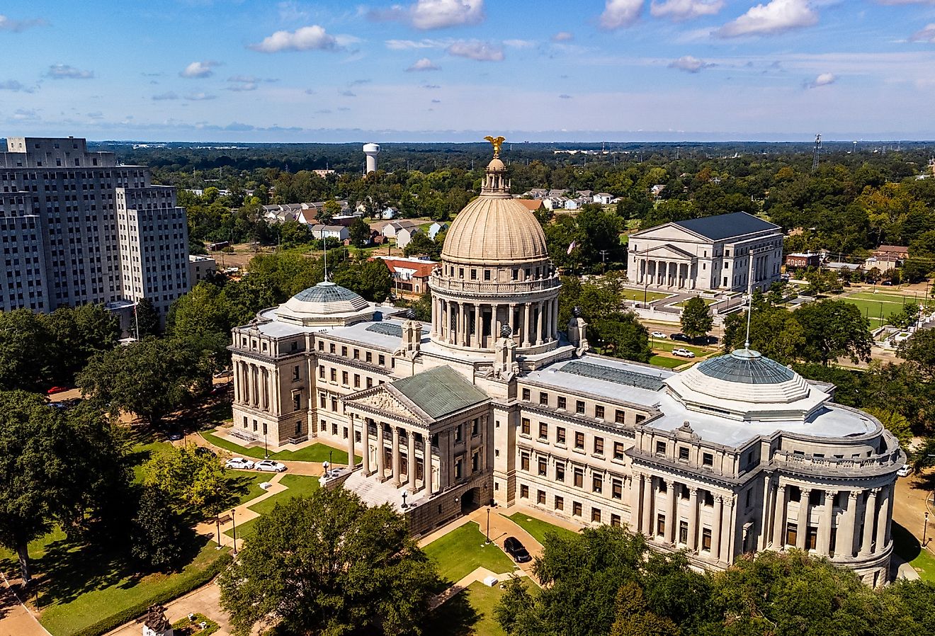 Mississippi State Capitol Building in Downtown Jackson, Mississippi.