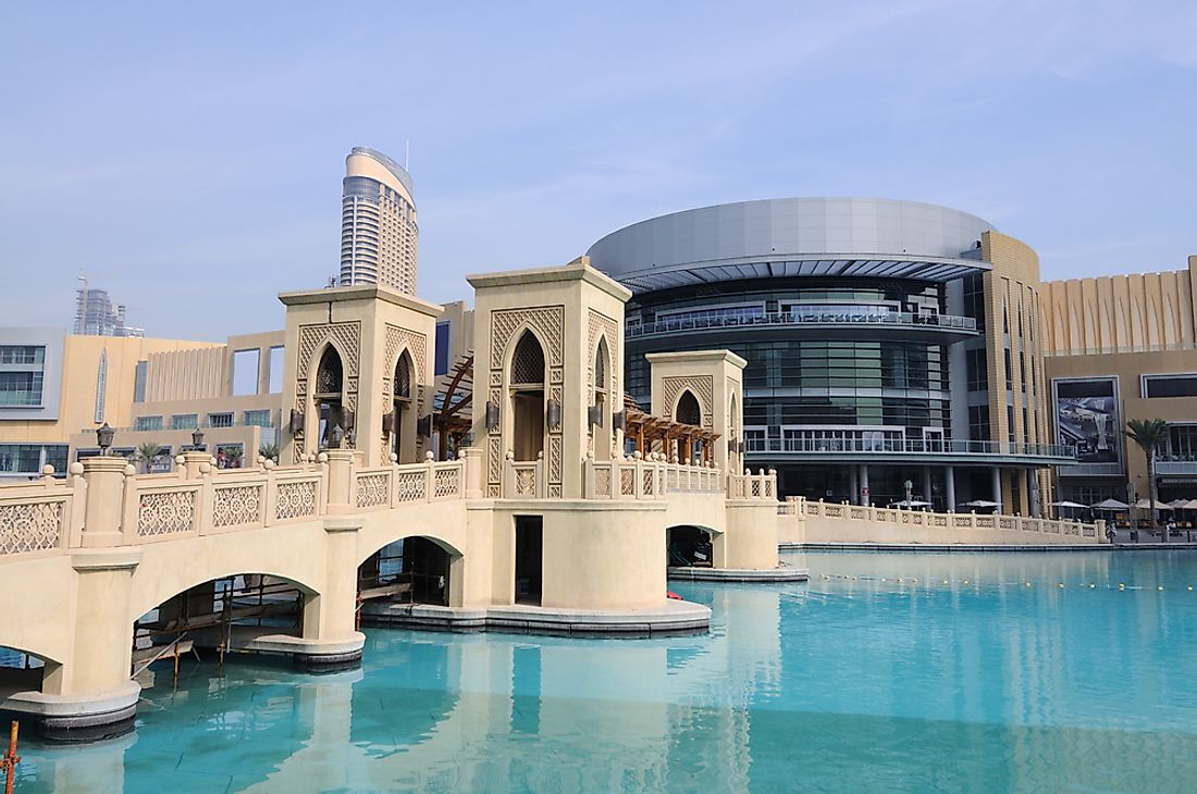 The exterior of the Dubai Mall. 