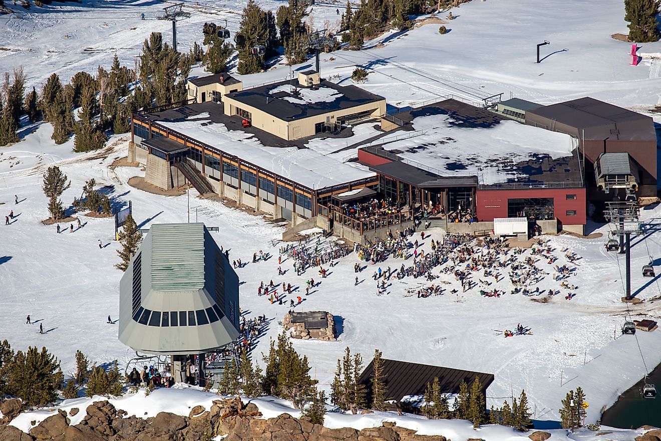 Skiing in Mammoth Lakes, California.
