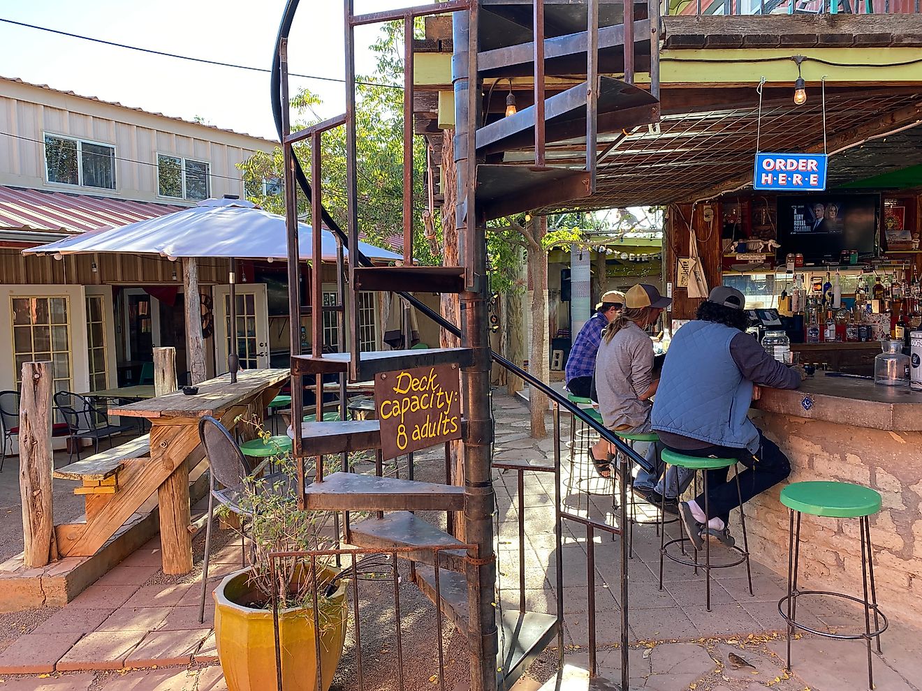 Outdoor bar in Marfa, Texas.