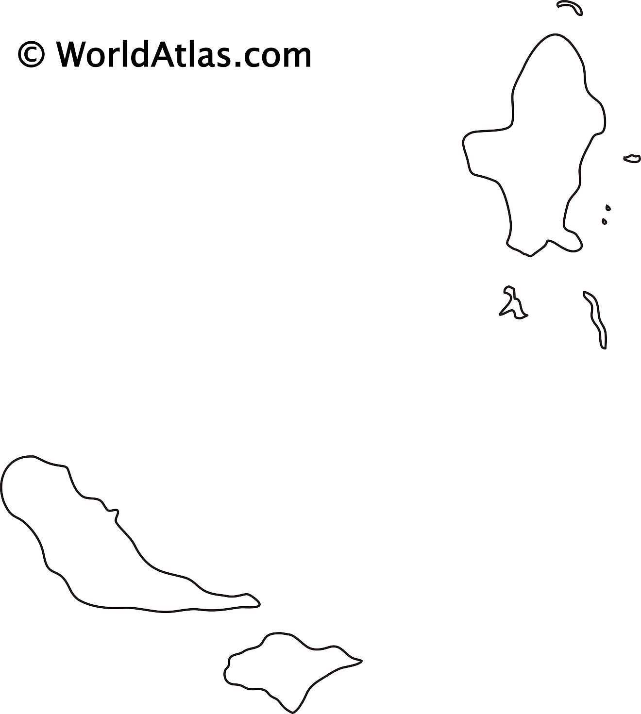 Blank outline map of Wallis and Futuna Islands