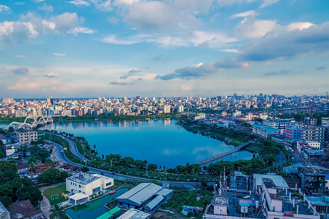 Dhaka, the largest city in Bangladesh. 