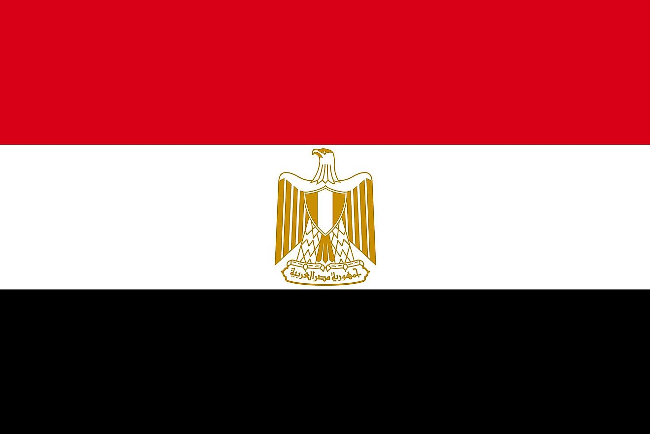 The flag of Egypt. 