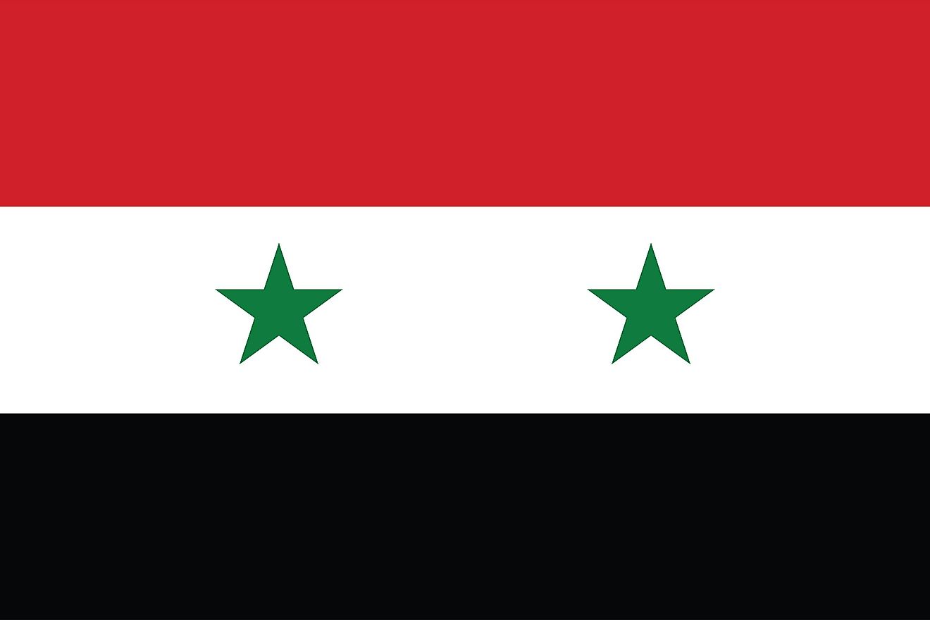 The flag of Syria. 