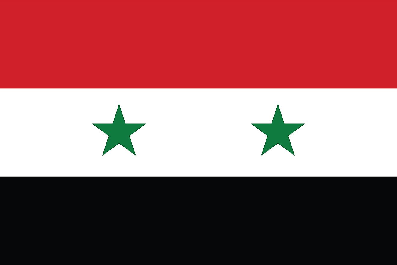 The flag of Syria. 