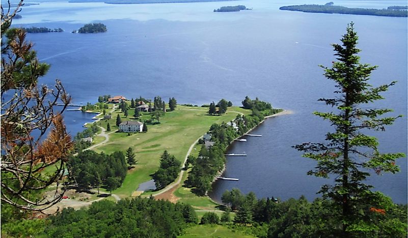 Moosehead Lake, the largest lake in Maine. 