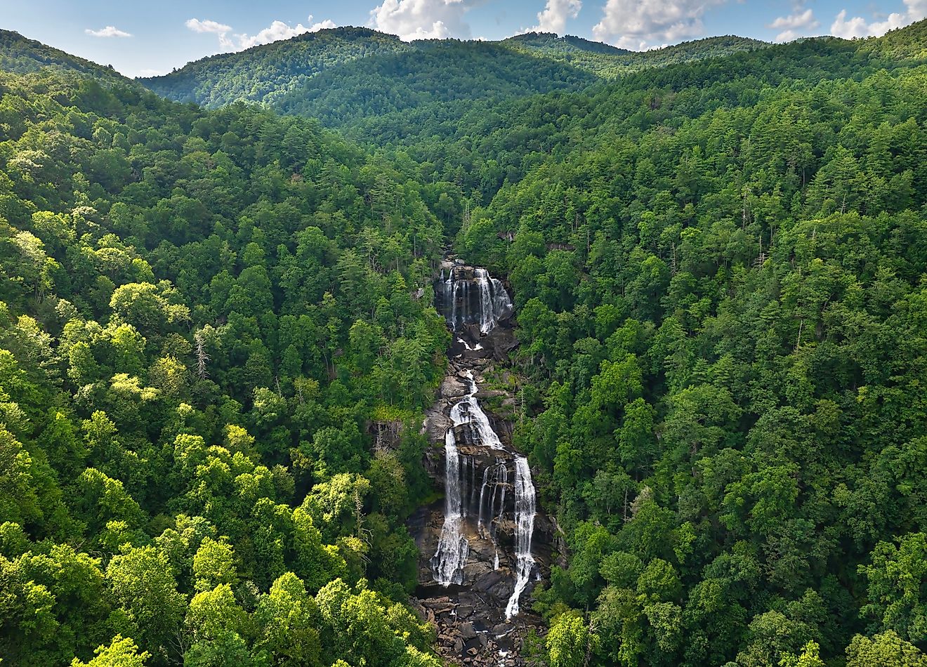 Whitewater Falls in Nantahala National Forest, North Carolina.
