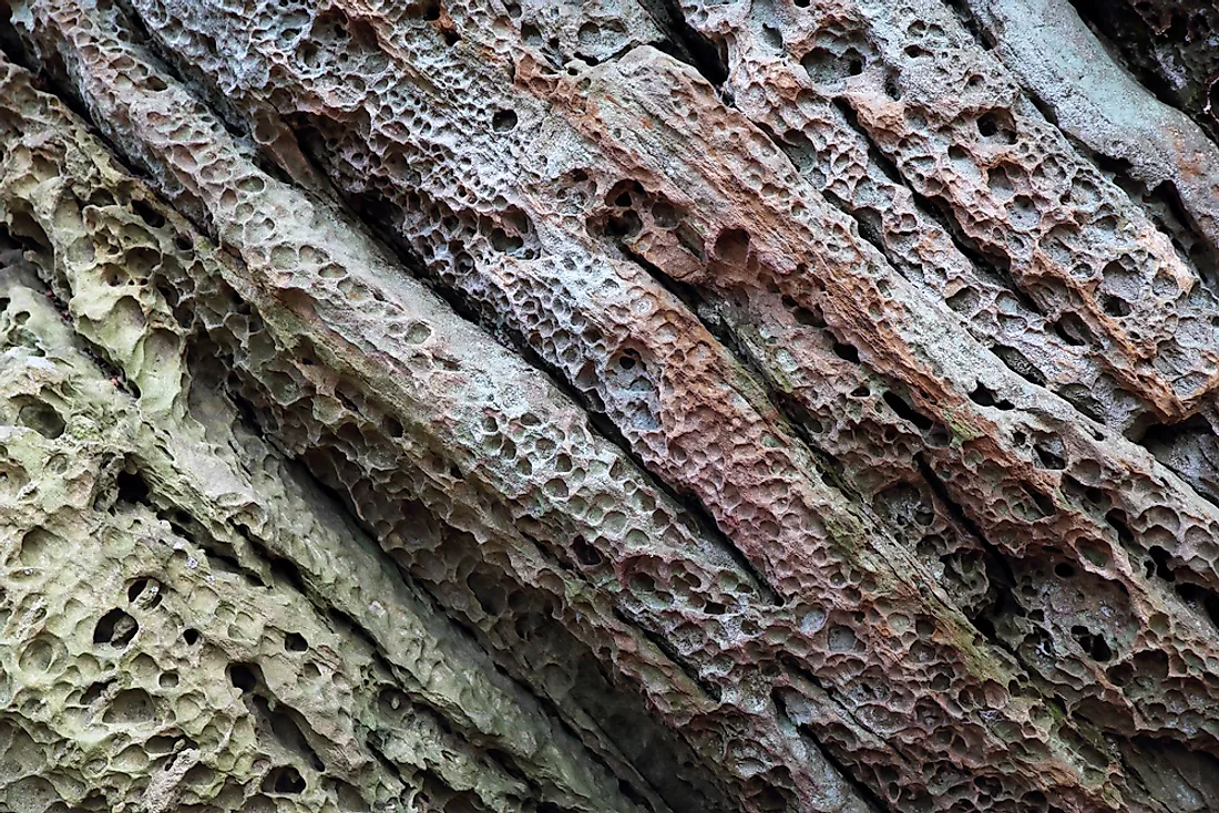 Limestone that has undergone chemical weathering.