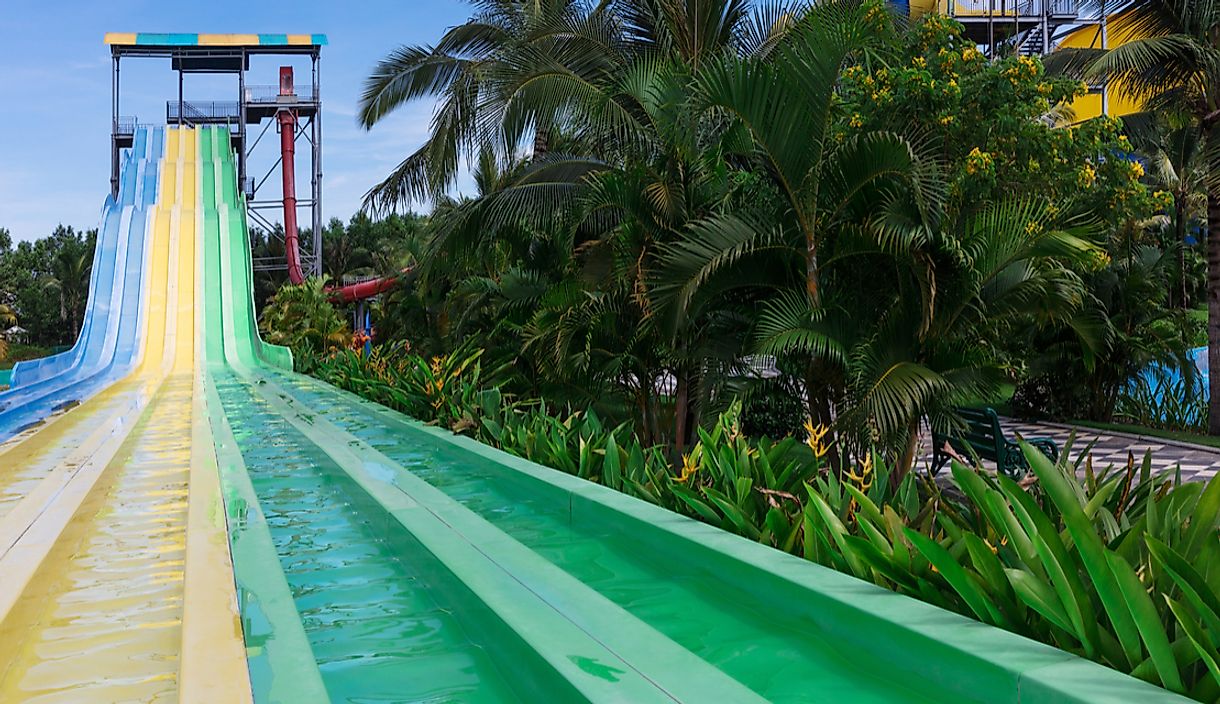 Waterslides have been popular since the 1980s. 