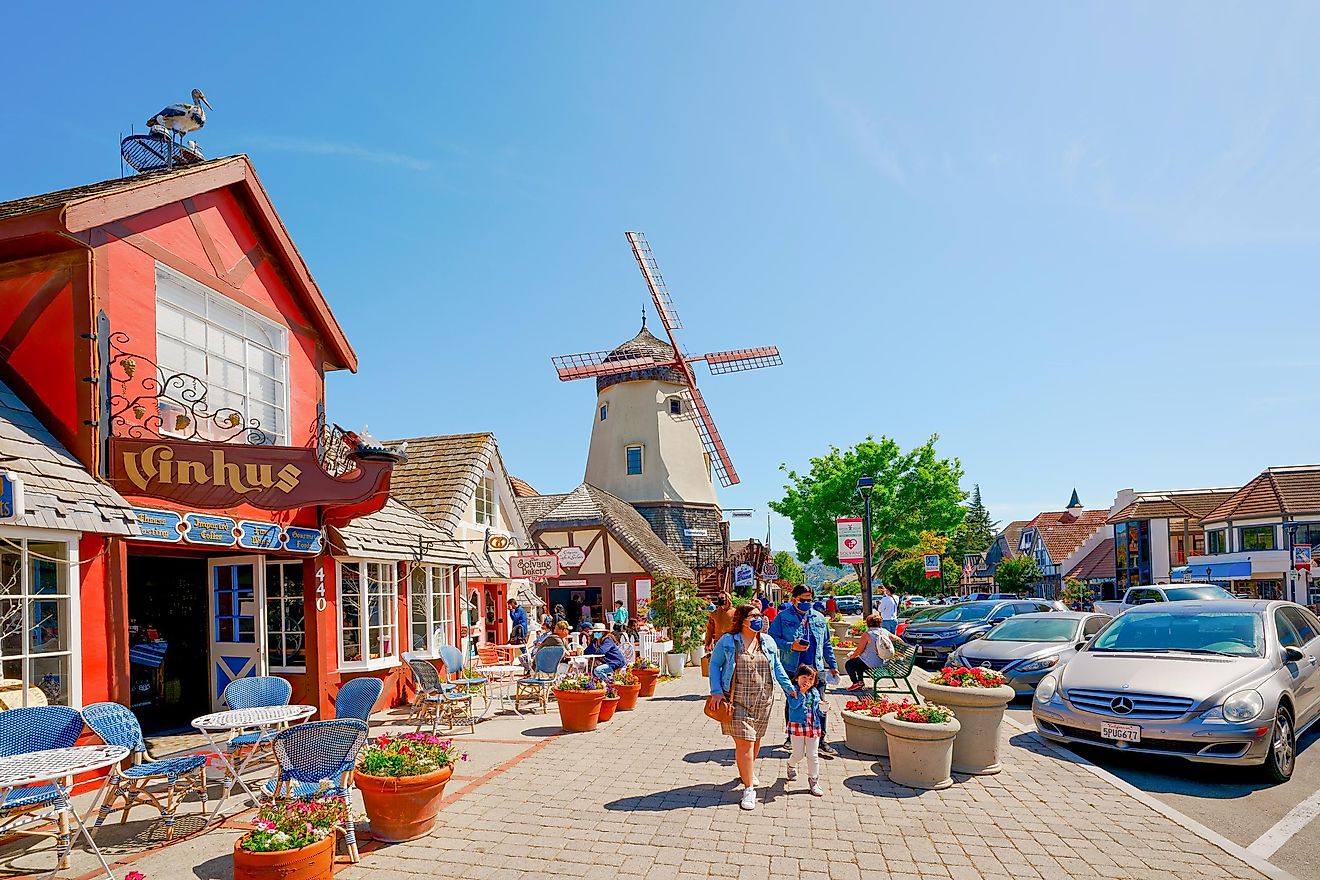 The beautiful town of Solvang, California.