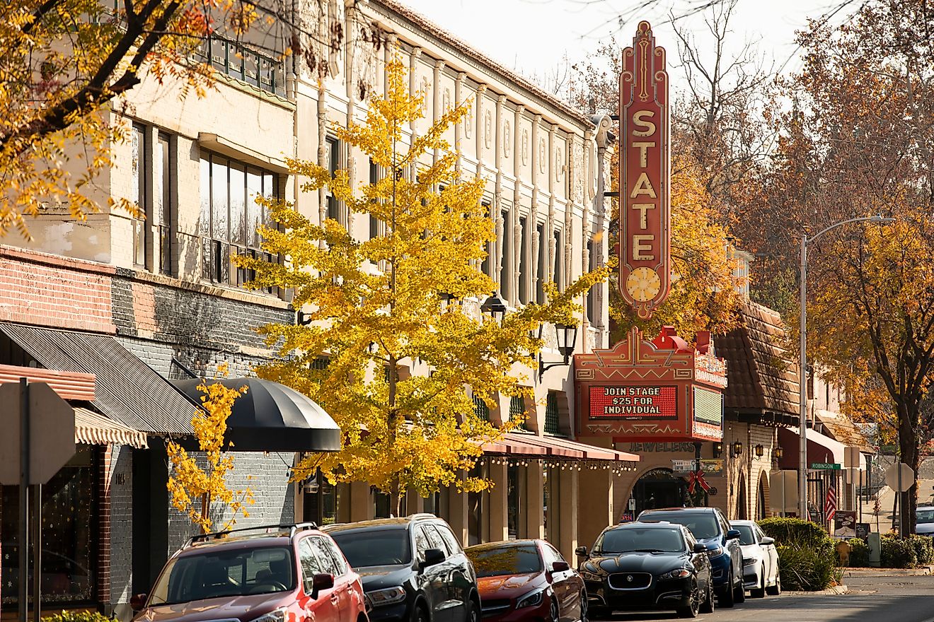 Oroville, California: Late afternoon sun shines on historic downtown architecture, Matt Gush - stock.adobe.com