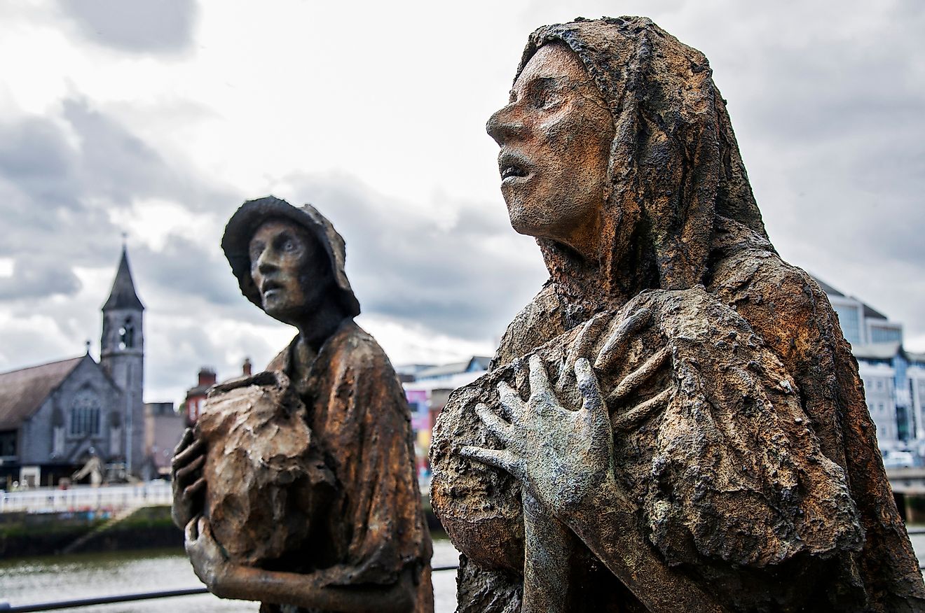 The Famine statues, in Custom House Quay in the Dublin Docklands. Image credit: Yulia Plekhanova/Shutterstock.com